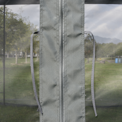 Garden Gazebo Double Top Gazebo Canopy w/ Curtains Grey 3 x 3(m)