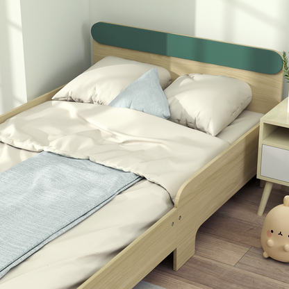 Toddler Bed with Safety Rails - Stylish Green Junior Bed for Kids