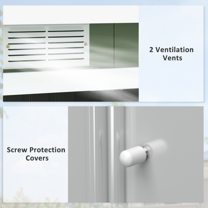 Galvanized Steel Garden Shed with Ventilated Double Doors 9ft x 4.25ft