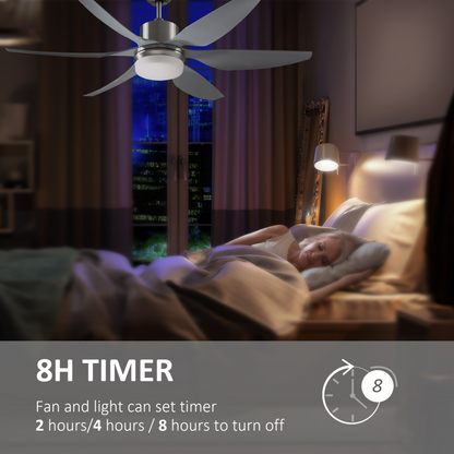 Chic Reversible LED Ceiling Fan with Remote - Elegant Silver & Light Combo