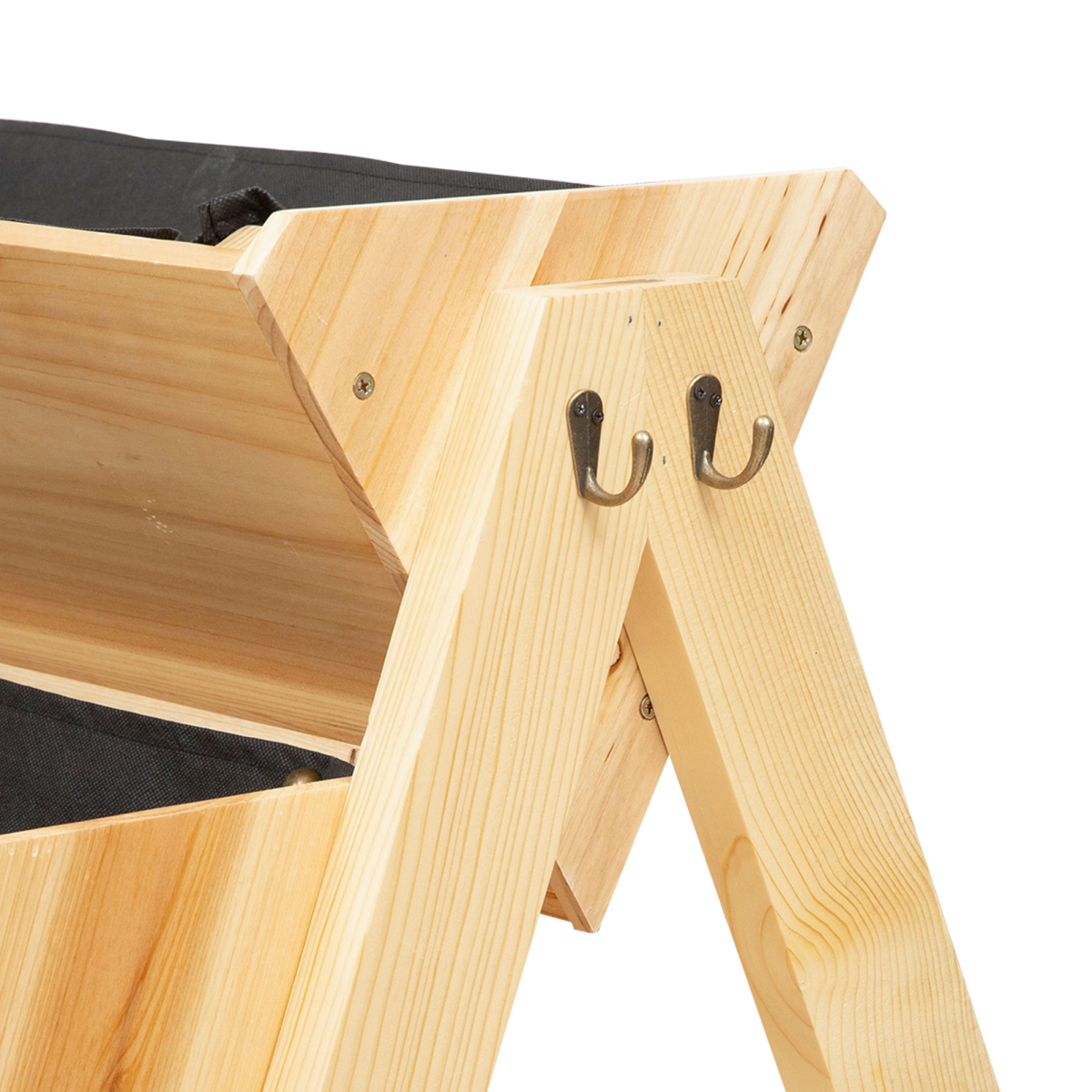 Wooden Plant Stand with Clapboard, Hooks