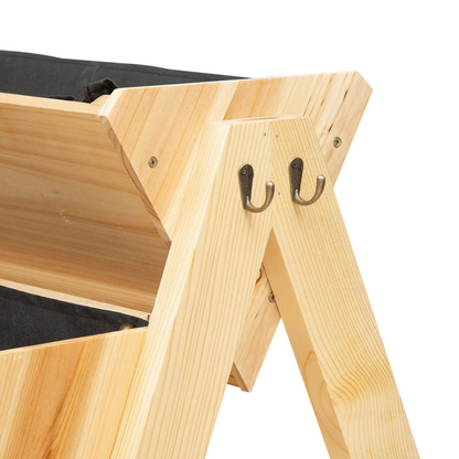 Wooden Plant Stand with Clapboard, Hooks