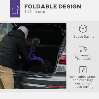 Rollator Walker with Seat, Backrest, Bag, All-terrain Wheels