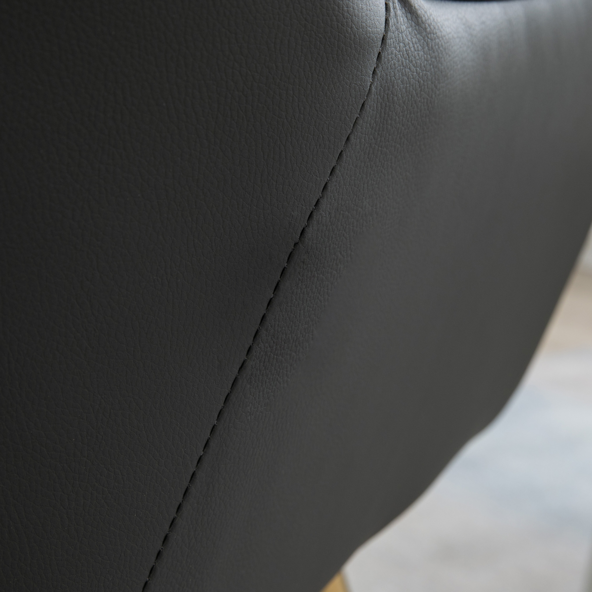 Two-Tone Velvet-Feel Armchair with Gold-Tone Legs