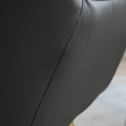 Two-Tone Velvet-Feel Armchair with Gold-Tone Legs