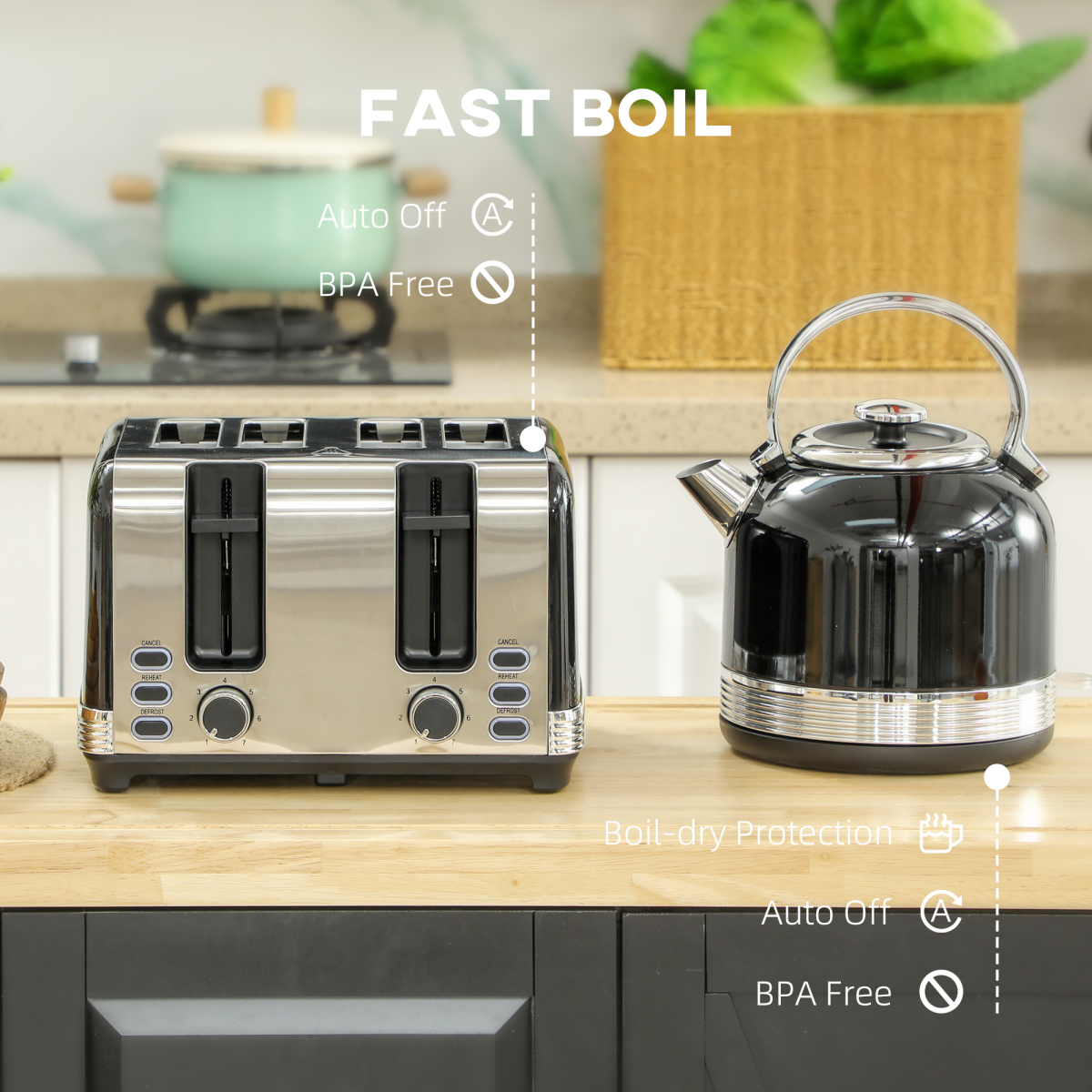 Kettle & 4-Slice Toaster Set