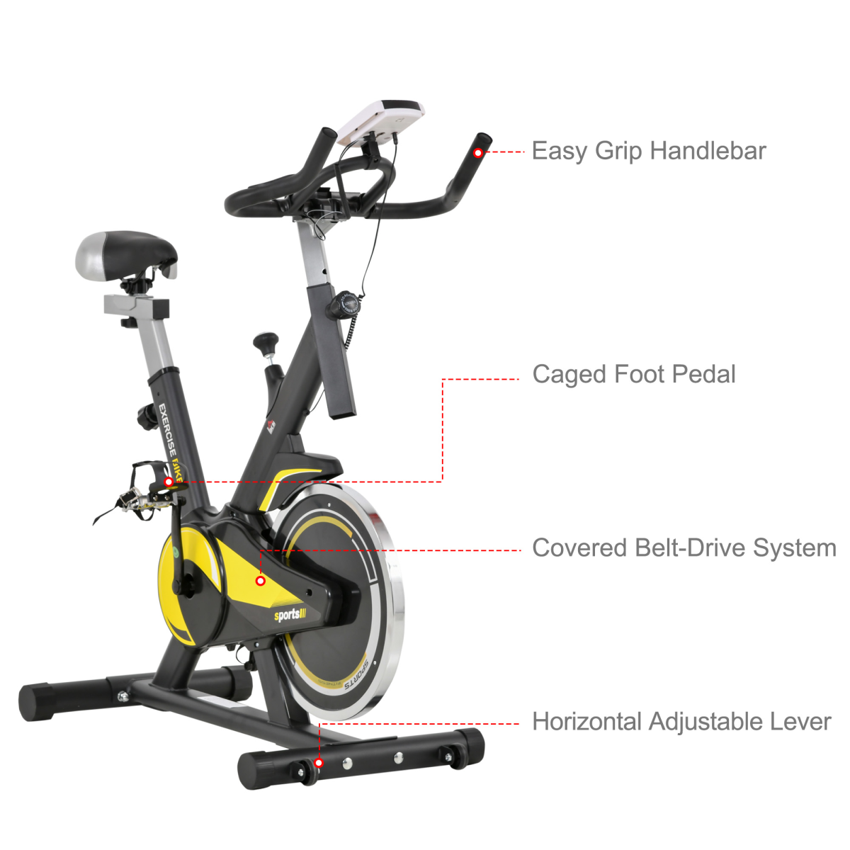 Exercise Bike 10KG Flywheel Cycling w/ Adjustable Resistance LCD Display