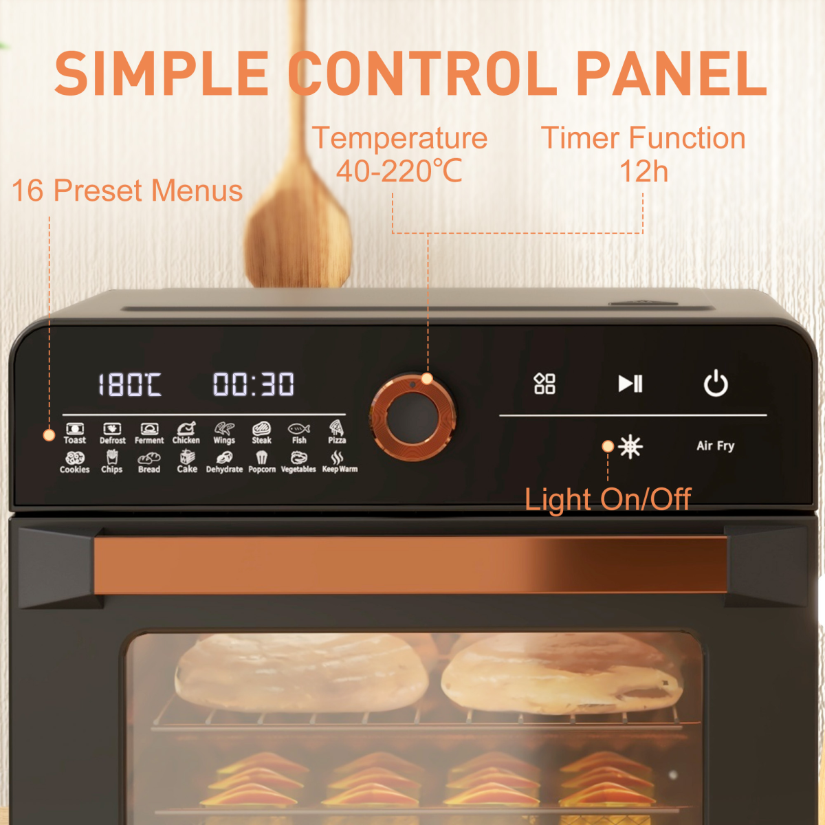 HOMCOM 20L Air Fryer Oven, 17 Presets, 1400W, Countertop Black