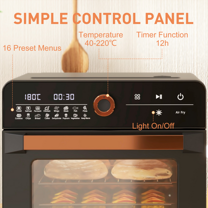 HOMCOM 20L Air Fryer Oven, 17 Presets, 1400W, Countertop Black