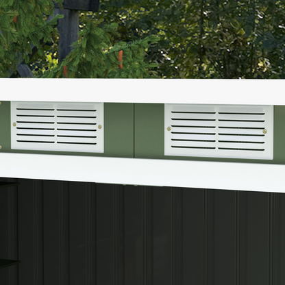 Galvanized Steel Garden Shed with Ventilated Double Doors 9ft x 4.25ft