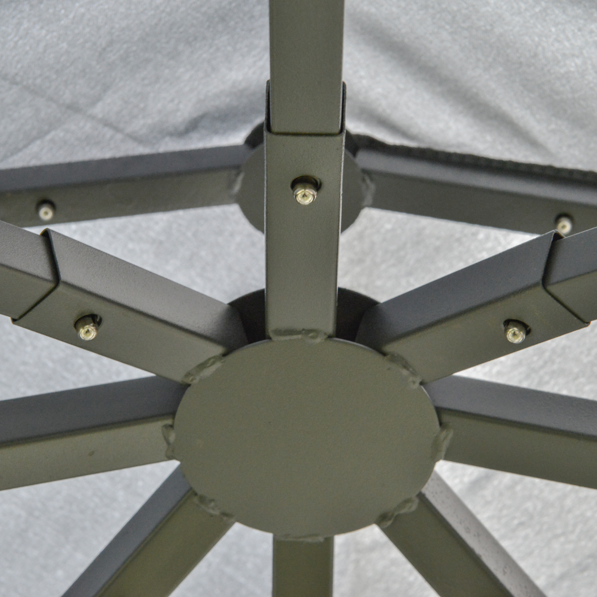 Garden Gazebo Double Top Gazebo Canopy w/ Curtains Grey 3 x 3(m)