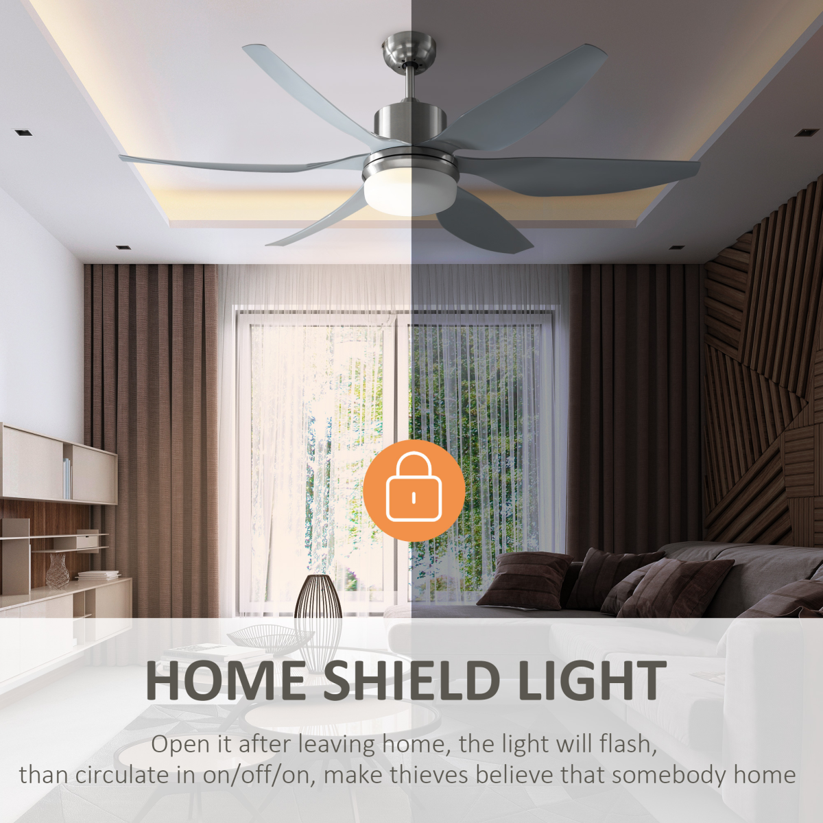 Chic Reversible LED Ceiling Fan with Remote - Elegant Silver & Light Combo