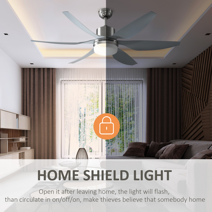 Chic Reversible LED Ceiling Fan with Remote - Elegant Silver & Light Combo