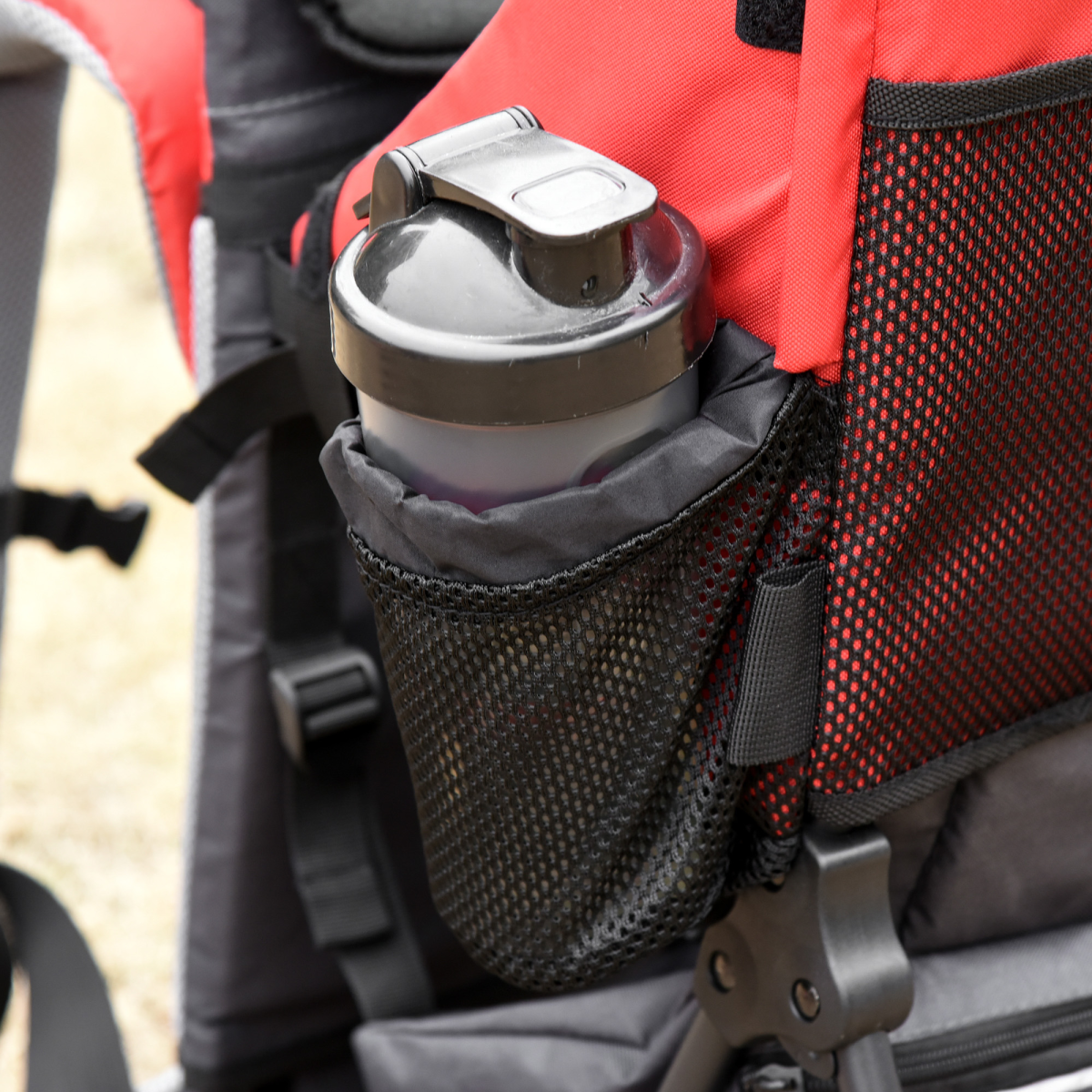 HOMCOM Toddler Hiking Backpack Carrier with Detachable Rain Cover - Red
