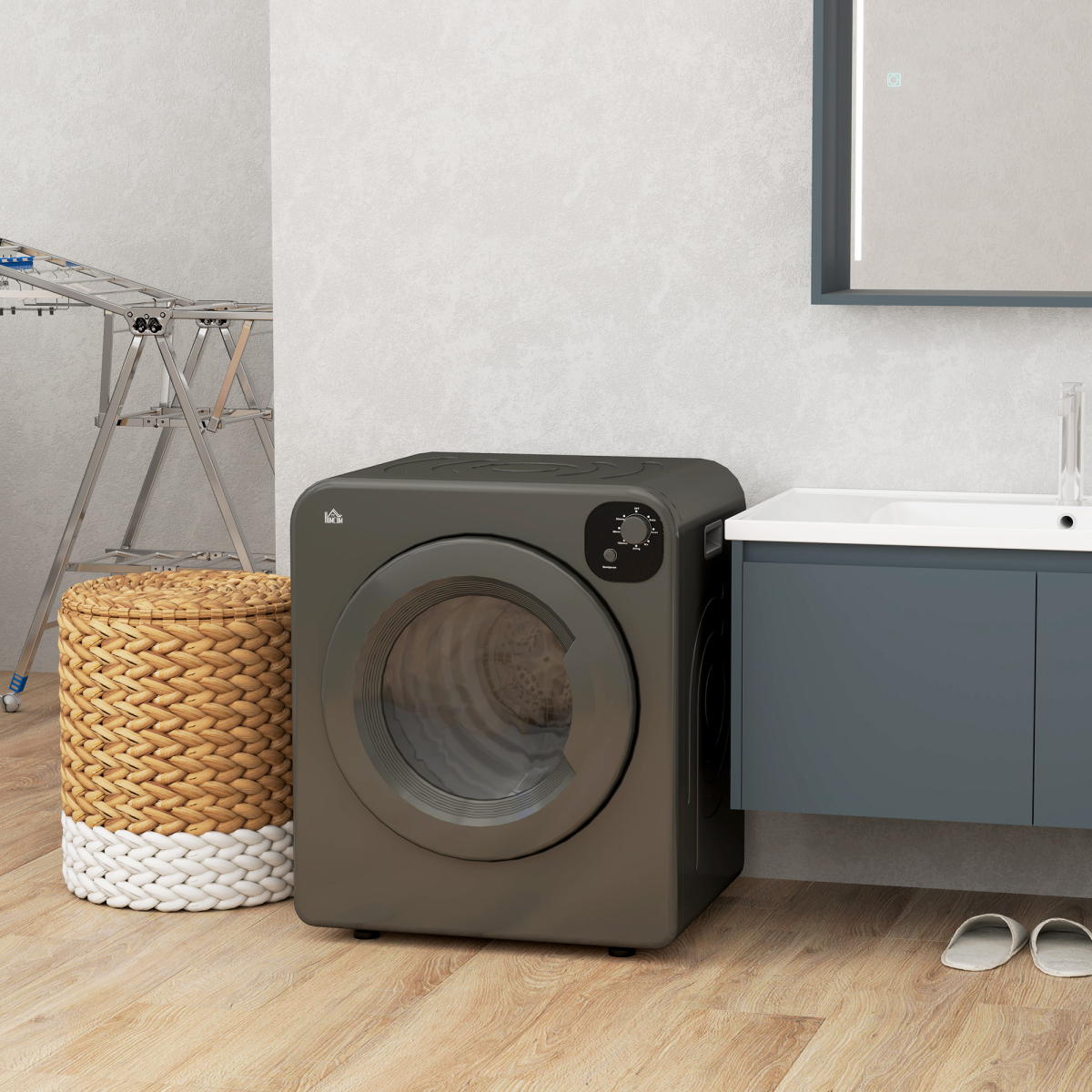 6kg Vented Tumble Dryer with 7 Dry Programmers for Small Spaces Grey