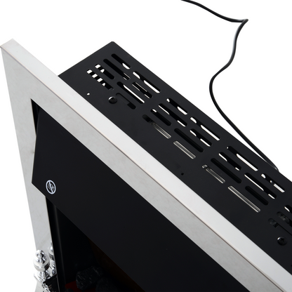 LED Flame Electric Fire Place-Silver