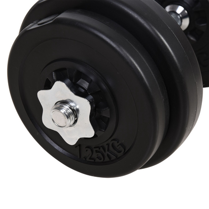Dumbbells and Barbell Set with 65kg Adjustable Weights for Home Gym