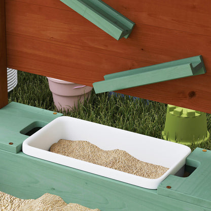 Outdoor Wooden Sandpit with Canopy & Toy Storage for Creative Play