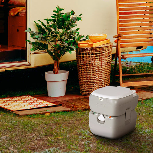 Portable Camping Toilet with Detachable Tanks (12L/22L) Grey