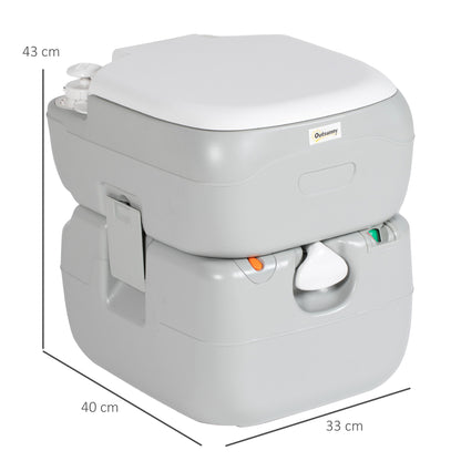 Portable Camping Toilet with Detachable Tanks (12L/22L) Grey