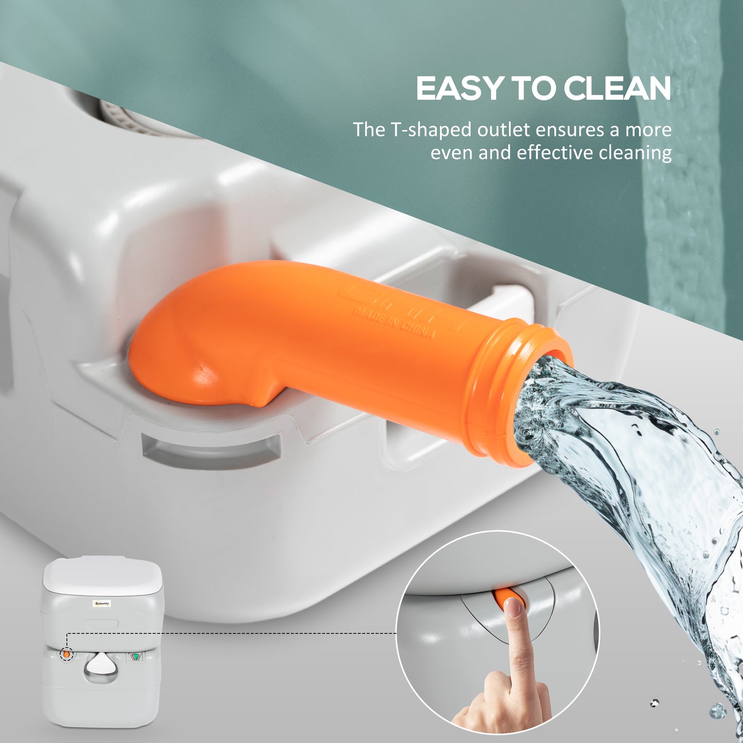 Portable Camping Toilet with Detachable Tanks (12L/22L) Grey