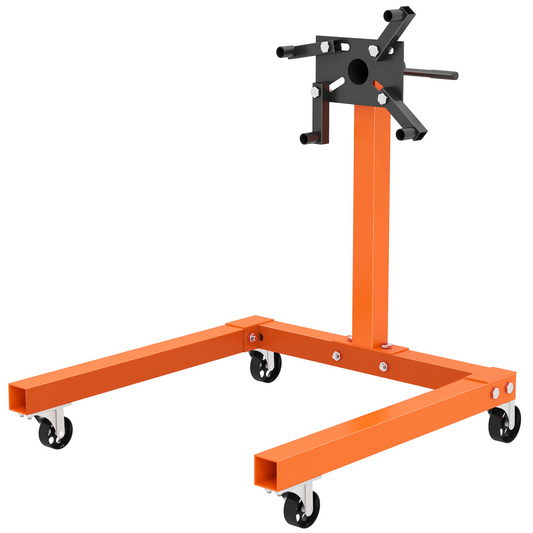570kg Heavy-Duty Rotating Engine Stand with Adjustable Head - Orange