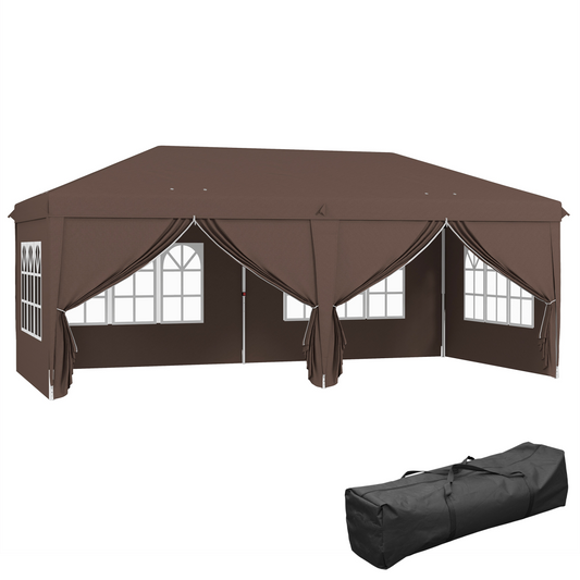 3 x 6m Pop Up Gazebo Height Adjustable Party Tent w/ Storage Bag Black