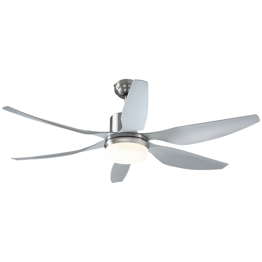 Chic Reversible LED Ceiling Fan with Remote - Elegant Silver & Light Combo