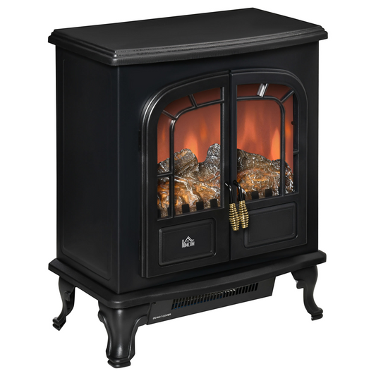 Stylish Electric Fireplace with LED Flame Effect & Double Door - 1000W/2000W