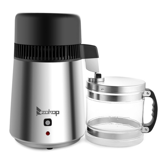 750W Water Distiller & Purifier - Stainless Steel, Glass Water Filters