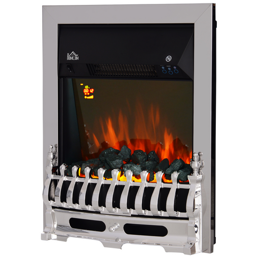 LED Flame Electric Fire Place-Silver