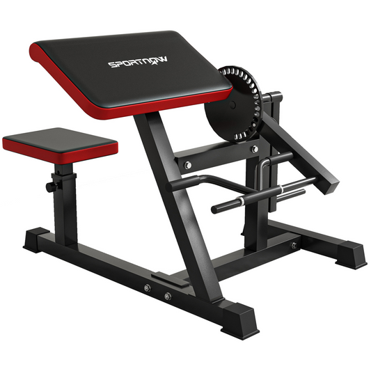Adjustable Preacher Curl Bench with Elbow Cushion for Home Gym