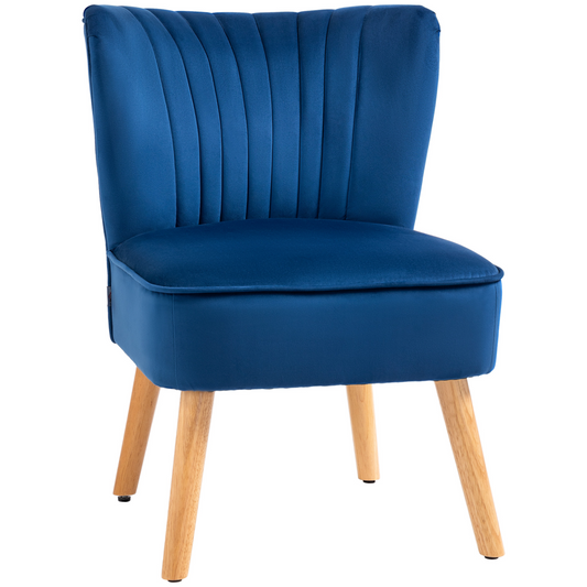Velvet Accent Tub Chair - Luxurious Dark Blue Comfort for Any Room