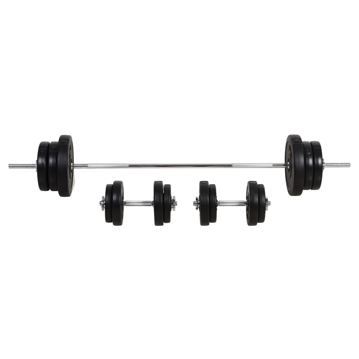 Dumbbells and Barbell Set with 65kg Adjustable Weights for Home Gym