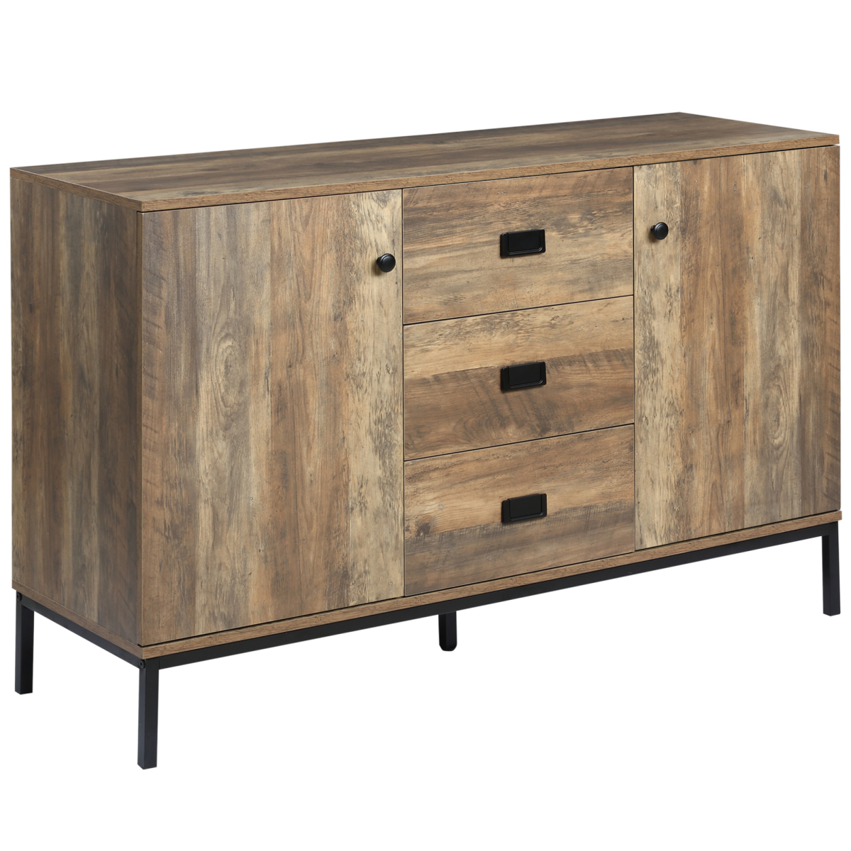 Vintage Charm: Industrial Sideboard with Multi-Storage Solutions
