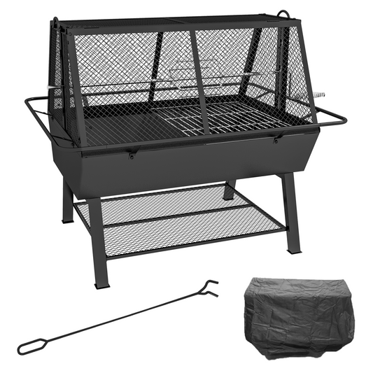 3-in-1 BBQ Grill & Rotisserie: Fire Pit Magic for Perfect Outdoor Feasts