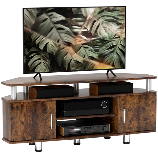 Rustic Elegance: 120cm TV Unit with Storage & Display Shelves