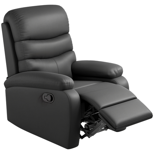 Manual Recliner Chair Armchair for Living Room with Footrest Black