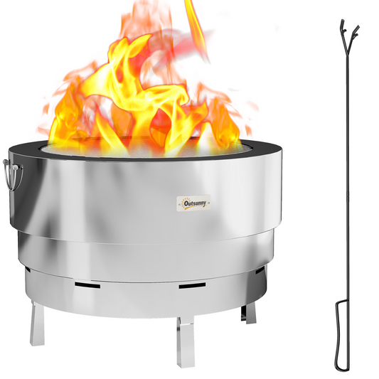 Portable Stainless Steel Fire Pit & Grill – Perfect for Cozy Outdoor Nights!
