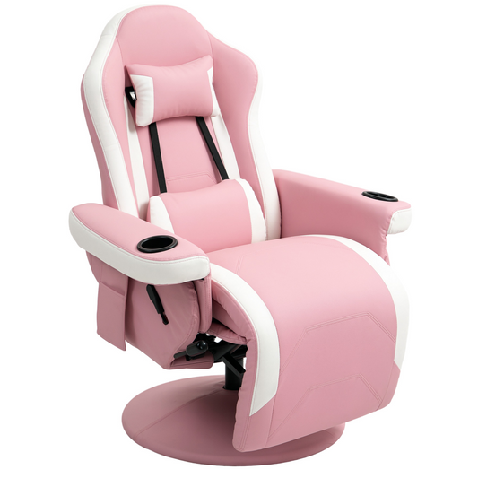 Manual Recliner Armchair PU Sofa Chair w/ Footrest & 135° Reclining